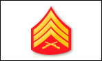 SGT, 3 Chevrons and a red background with 2 rifles crossed below.