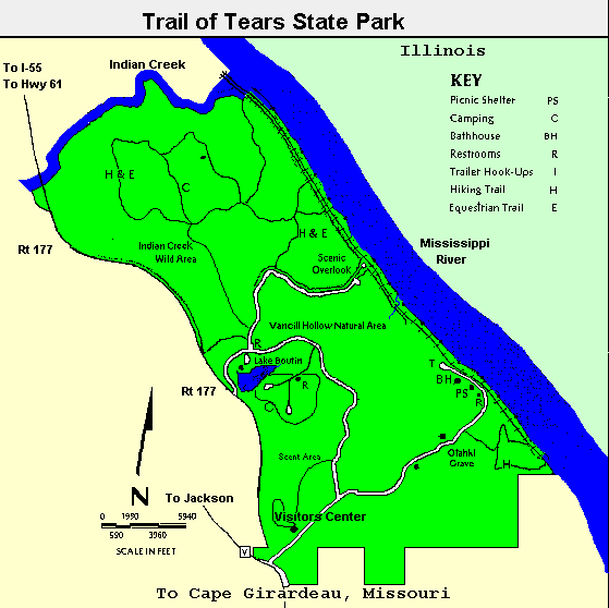 trail of tears state park camping