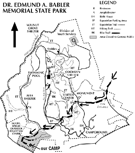 Babler State Park Map B-Works To Babler Camp