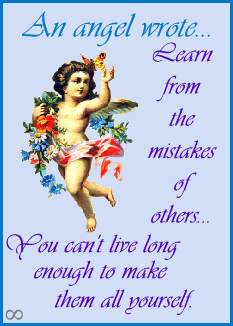 Learn from the mistakes of others... You can't live long enough to make them all yourself.