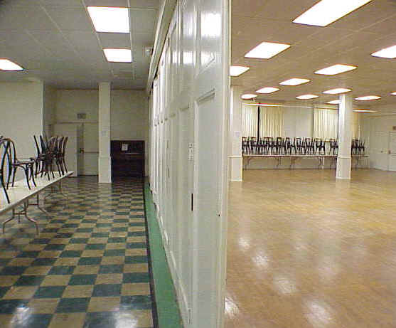 Banquet room and dance floor, with divider