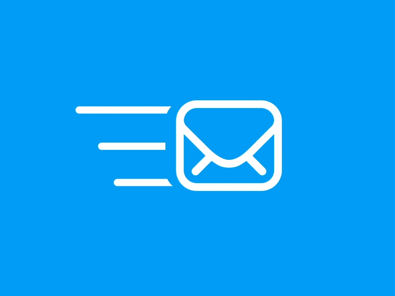 E-mail animation: flying envelope