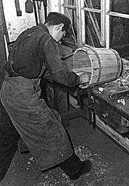 Klaus (much younger) hard at work on a flower pot.