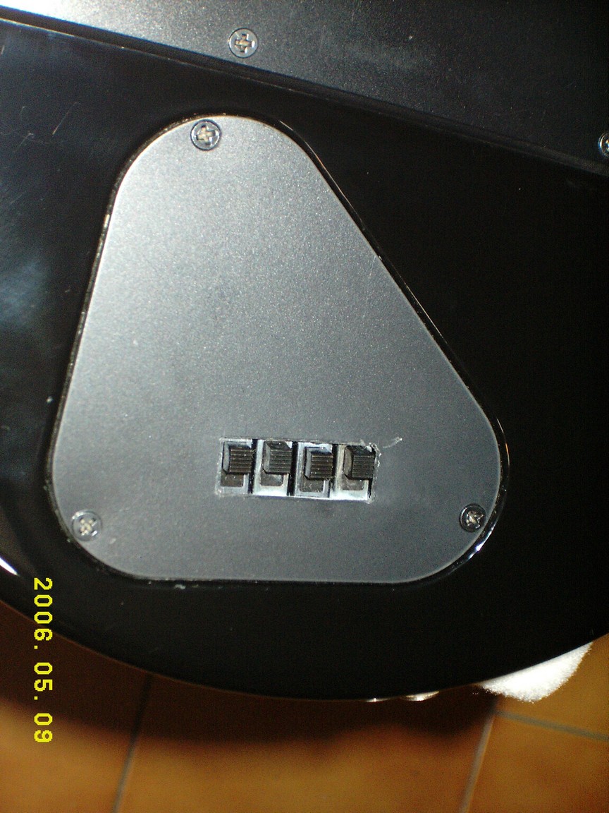 Erne Ball MUSICMAN, back view, 4 new switches, (after change)