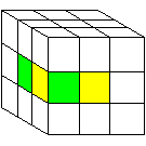 Cube in correct position but rotated incorrectly.