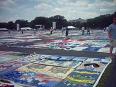 The AIDS quilt, set up overlooking the White House and old executive office building
