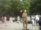 A street performer in Battery Park.