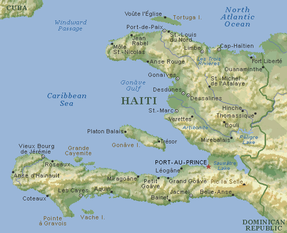 Map of Hispaniola
