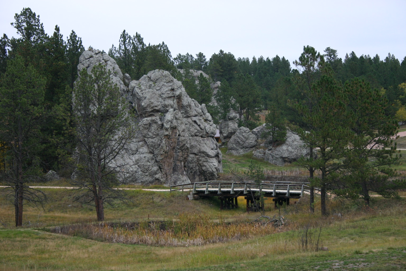 Taken near Custer, SD, this photo caught my eye because of the bridge popping out from the background rock.
