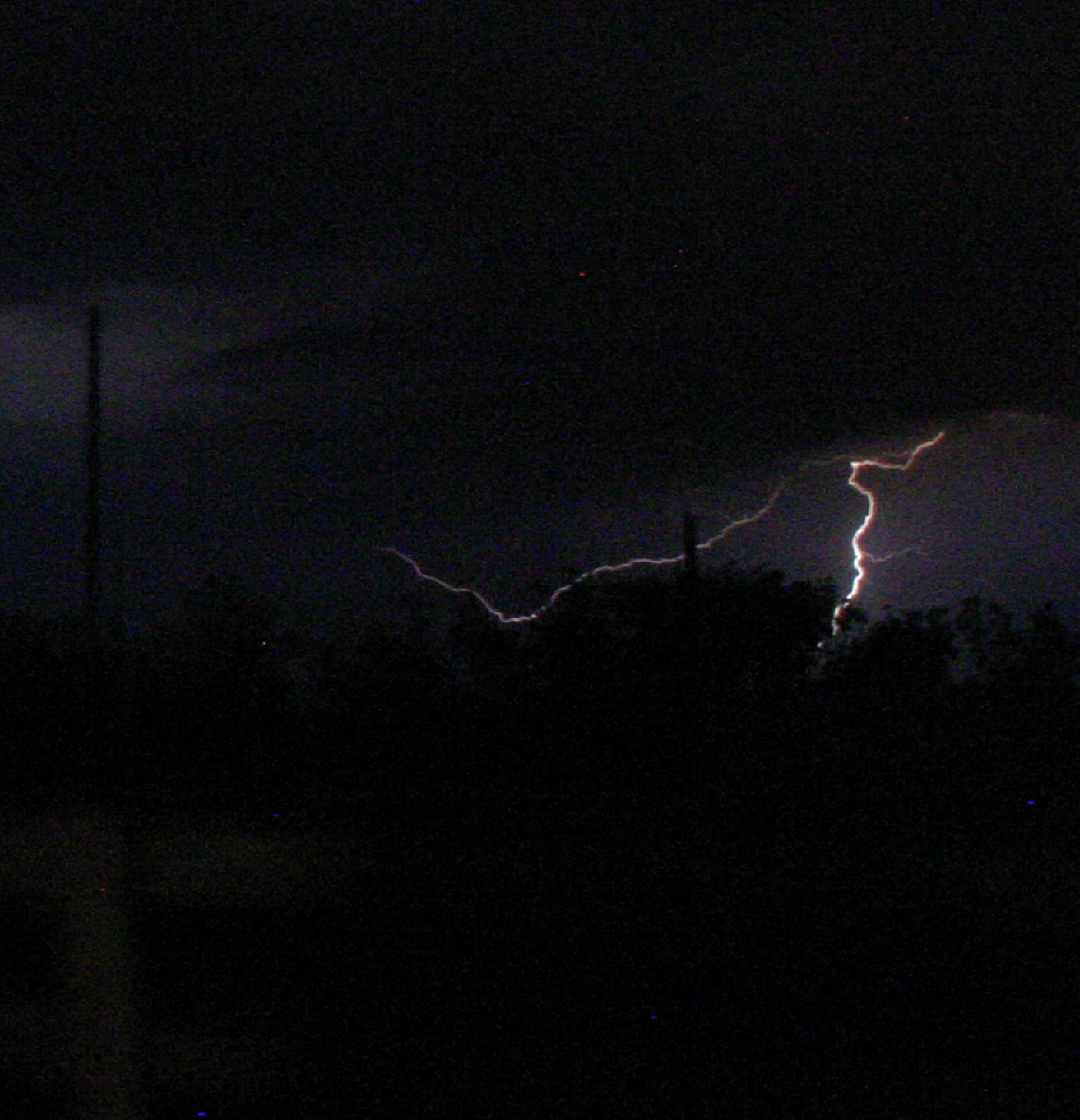 This was one of my first attempts to photograph lightening.&nbsp; It was a good thing there was lots of lightening that night.
