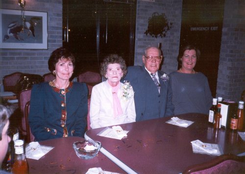 My Grandfather with his two Daugthers and Wife at their 50th Wedding Anniversary Party.
