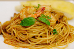 Shrimp pasta plate