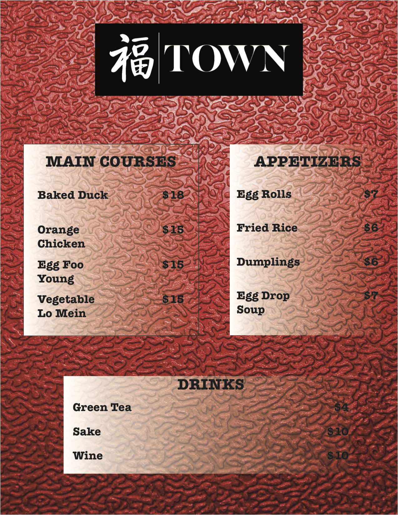 Our Menu