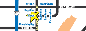 Location of Luxor Hotel and Casino