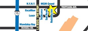 Location of Rodeway Inn and Suites