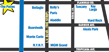 Location of The Palms Resort Hotel and Casino