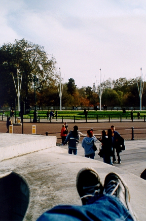 On the Victoria Monument next to Buckingham Palace