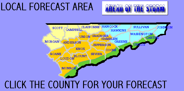 Clickable county map of the Knoxweather.com forecast area