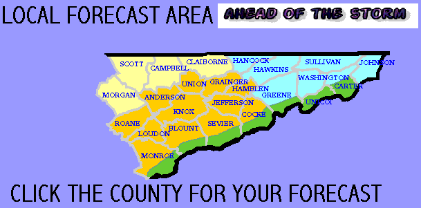Clickable county map of the Knoxweather.com forecast area