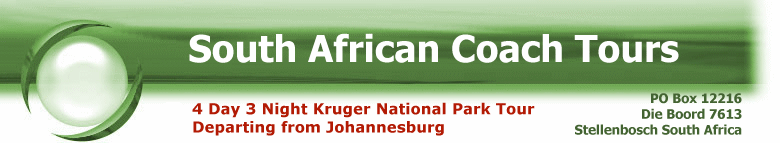 4 Day 3 Night Kruger National Park Guided Coach Tour