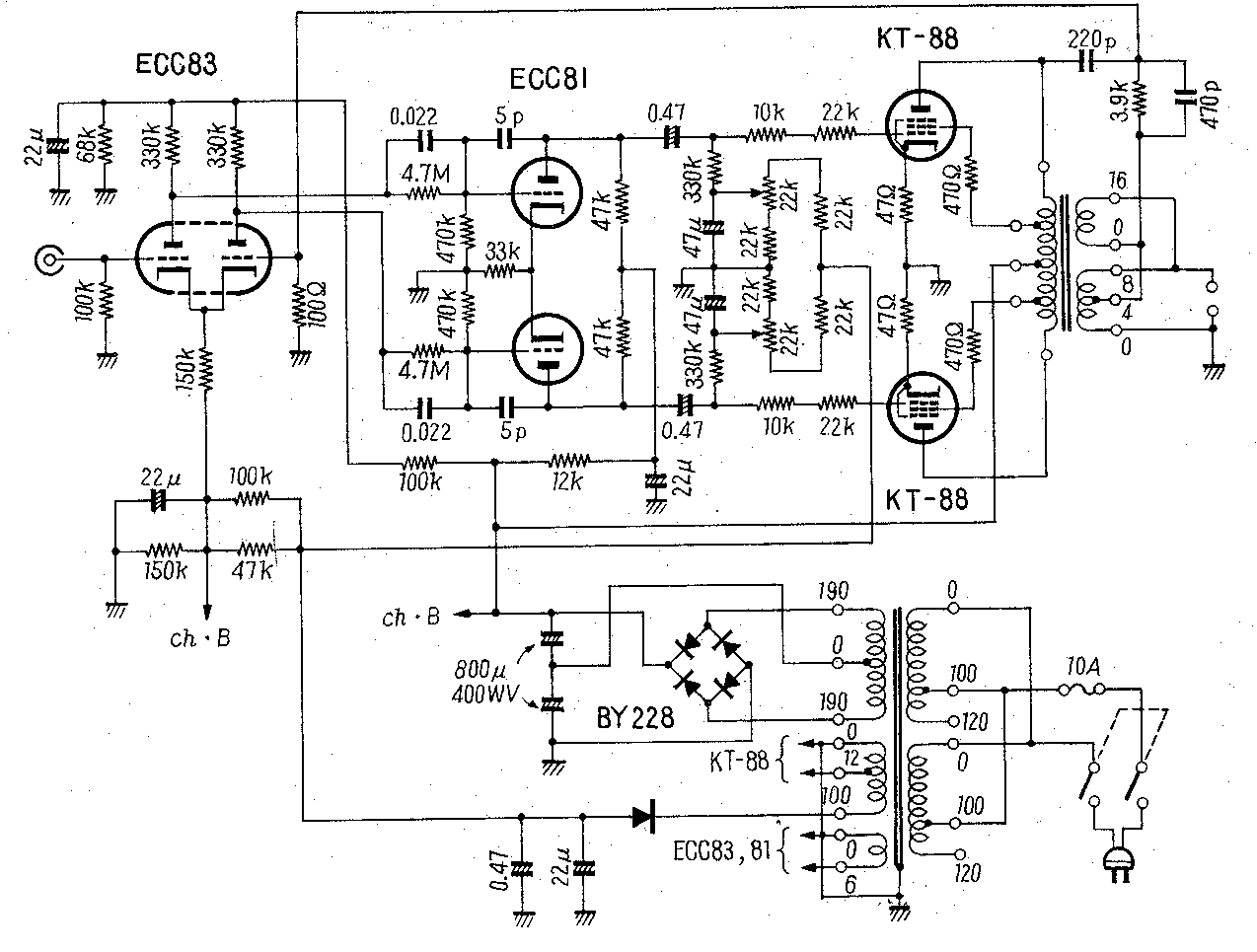KT88 precision power subwoofer wiring diagram 