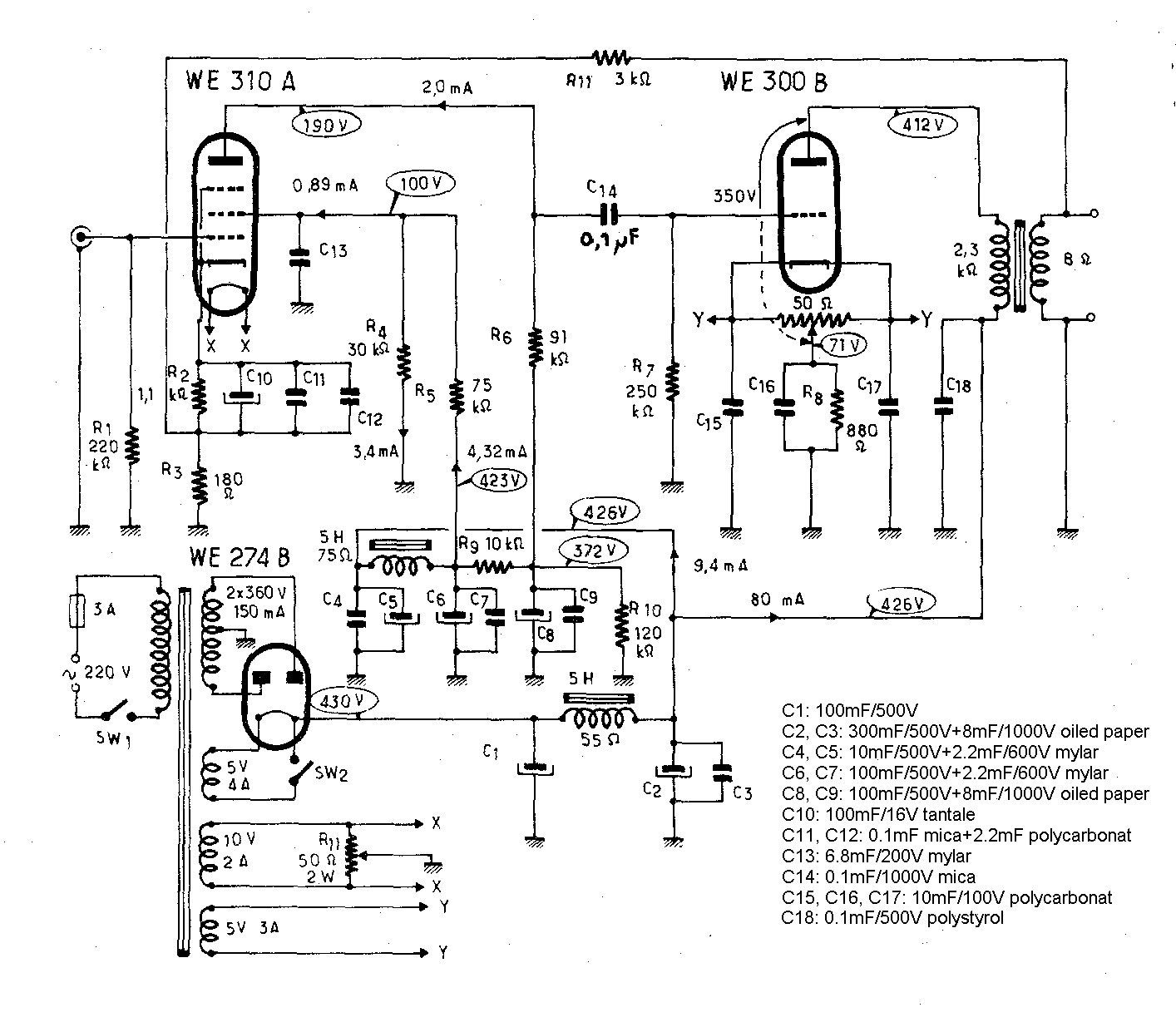 WE300B 4 ohm guitar speaker wiring diagram 