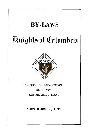Council's By-Laws Cover