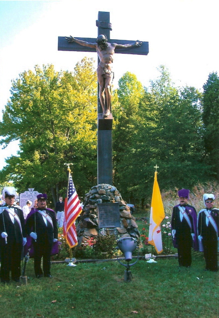 4th Degree Knight at Wreath Laying Ceremony at Crucifix Memorial