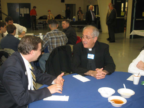 Fr. DeMartino and Shon Ramsel at Vocations Dinner