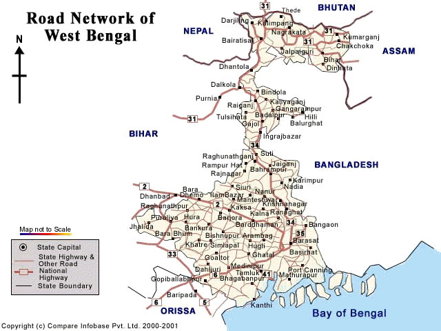 West Bengal Road Map Kolkata Beckons: Road Network Map Of West Bengal