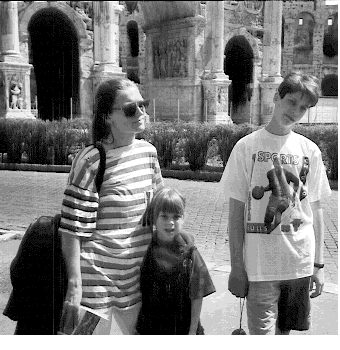 My Family in Front of the Colosseum in Rome