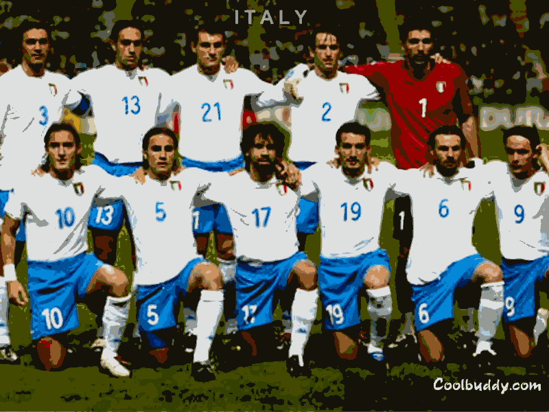 [The Italian Team Squad getting ready for the real game]