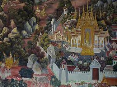 [Mural Painting of the epic Ramayana in Wat Yai, Phitsanulok]
