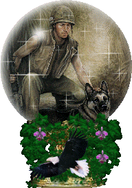 Handler and War Dog - see 'War Bonds' today!