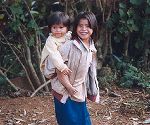 Hmong girl with a little baby