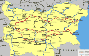 Road map of Bulgaria