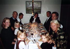 Kramer family celebrating 1999 Christmas dinner