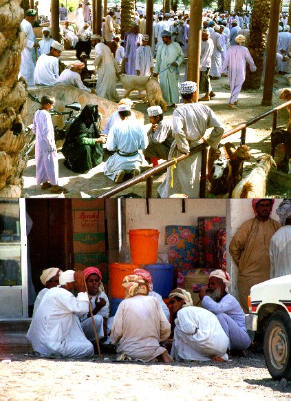 Omanis visiting the Sinaw market