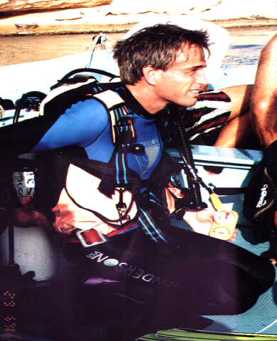 Preparing for his dive