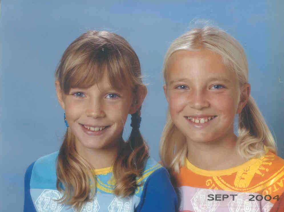 Britt and Marijne at school 2004