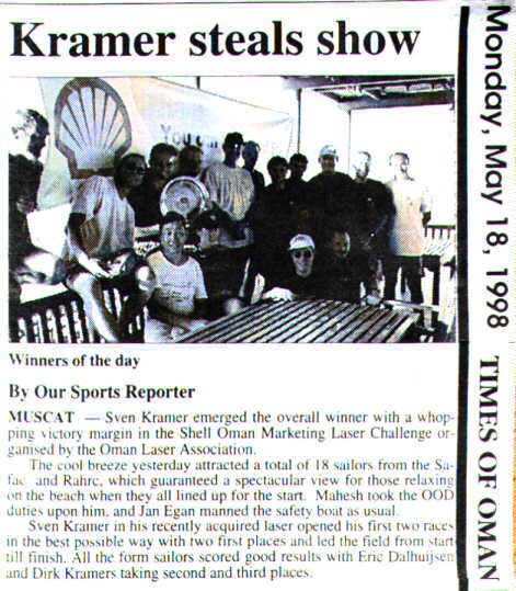Just one of the many examples of Sven's winning streaks reaching the main Omani newspapers