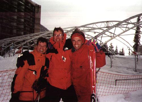 Cees de Maar, Jaap Mandema en Sven Kramer in Snowbird, Utah