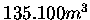 $ 135.100 m^3$