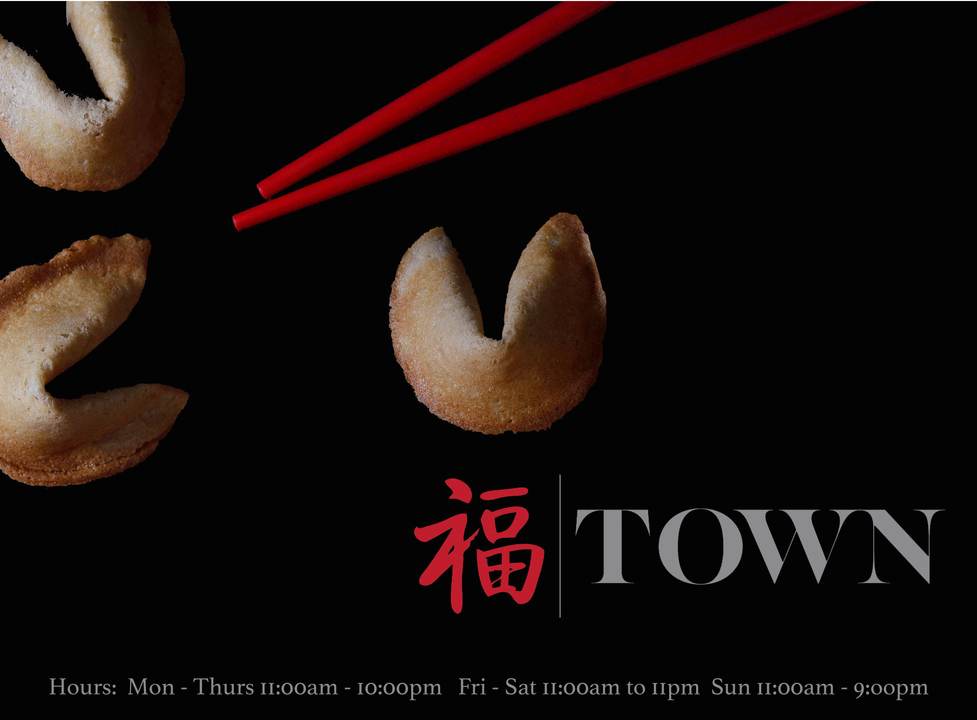 logo with fortunr cookies and chopsticks