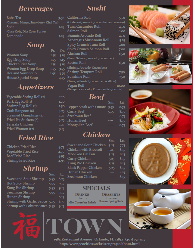 menu