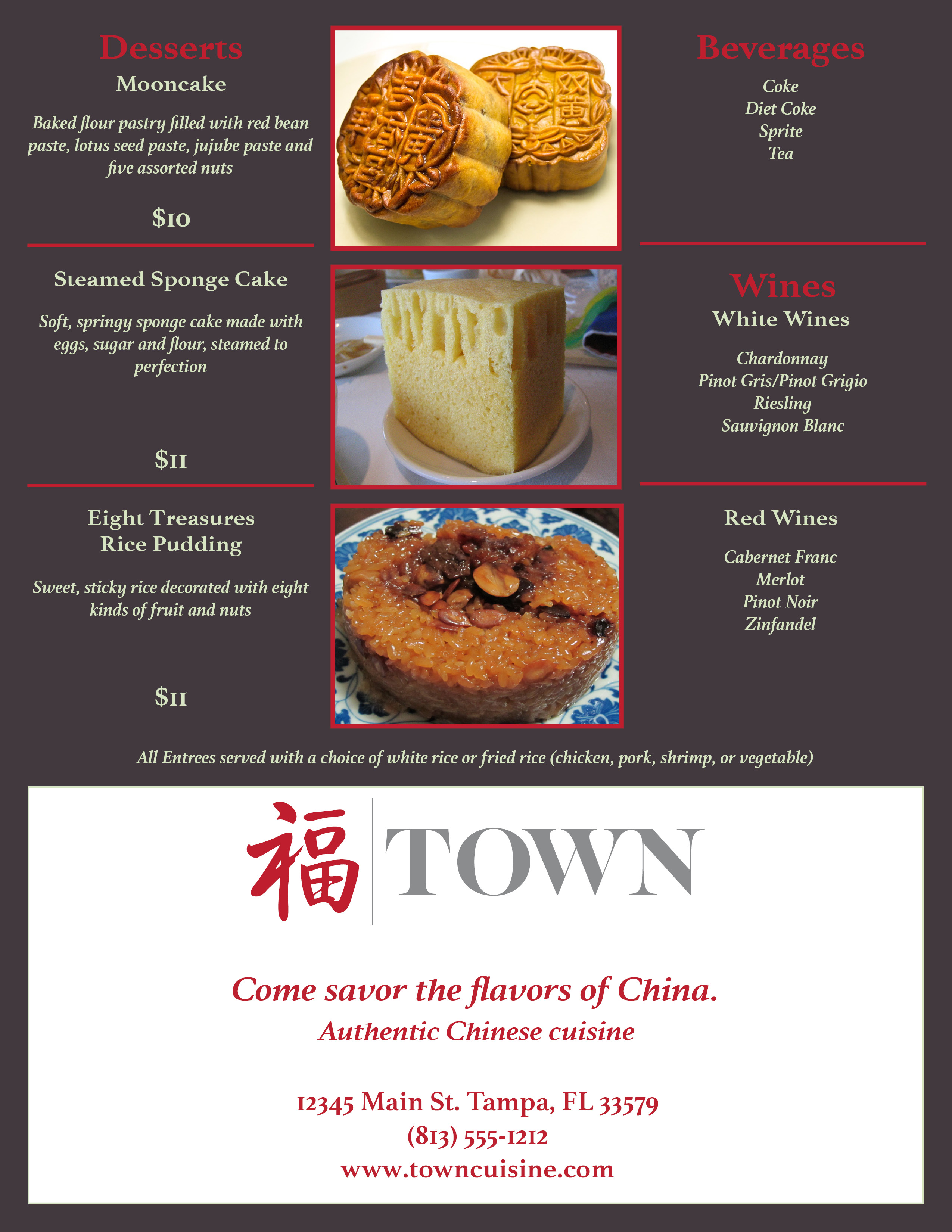 Menu Back Page