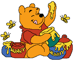 Winnie the Pooh eating Honey