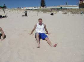 mike burning on the beach