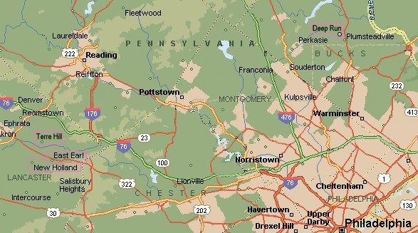 Map of Terre Hill Area and Deep Run Area