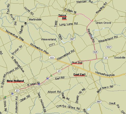 Map of Terre Hill Neighborhood